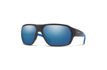 Image of Smith Deckboss Sunglasses, Matte Black Blue Frame, ChromaPop Polarized Blue Mirror Lens, 2040660VK63QG