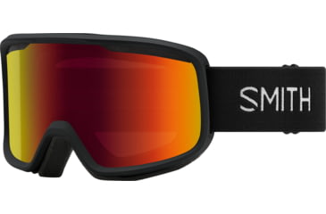 Image of Smith Frontier Low Bridge Fit Googles, Red Sol-X Mirror, Black, M004372QJ99C1
