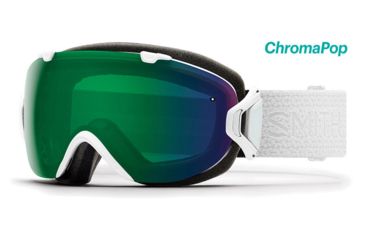 Image of Smith I/OS ChromaPop Goggles Women's, White Mossaic/Everyday Green Mirror IS7CPGMSW18