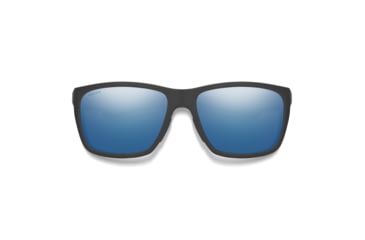 Image of Smith Longfin Sunglasses, Matte Black Frame, ChromaPop Glass Polarized Blue Mirror Lens, 20522400359QG