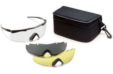 Image of Smith Elite Aegis Echo Compact Safety Glasses w/ Gray &amp; Yellow Spare Lens, Black Frame AECHACBK12-3R