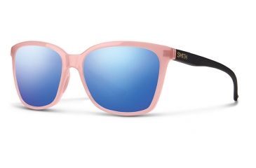 Image of Smith Optics Colette Sunglasses, Blush Matte Black Frame, Blue Flash Lens, CLPCBMBH