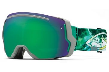 Image of Smith Optics I/O 7 Goggle Sage Metatron Frame/Green Sol-X/Red Sensor Lens IE7NXSA15