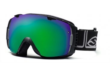 Image of Smith I/O Goggles, Black Foundation, Green Sol X Mirror And Sensor Mirror Lenses IO7NXFK10