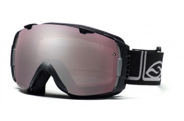 Image of Smith I/O Goggles, Black Foundation, Polarized Rose Copper And Sensor Mirror Lenses IO7EPFK10