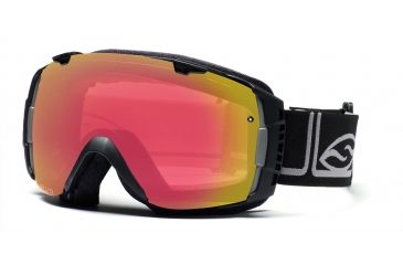 Image of Smith I/O Goggles, Black Foundation, Red Sensor Mirror And Platinum Mirror Lenses IO7RZFK10