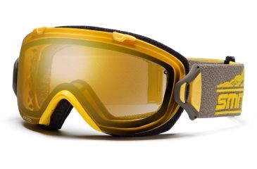 Image of Smith I/OS Goggles, Antique/Yellow Legacy, Gold Sensor Mirror And Ignitor Mirror Lenses IS7GMAL11