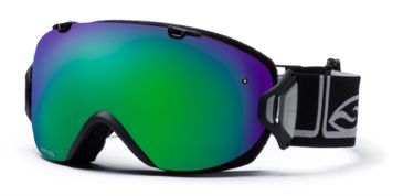 Image of Smith I/OS Goggles, Black Foundation, Green Sol X Mirror And Sensor Mirror Lenses IS7NXFK10