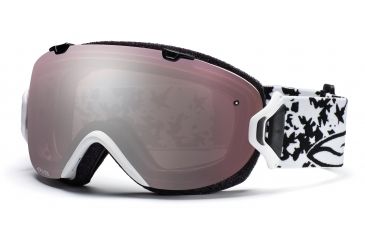 Image of Smith I/OS Goggles, White/Black Fallen, Ignitor Mirror And Red Sensor Mirror Lenses IS7IWF11