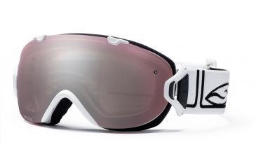 Image of Smith I/OS Goggles, White Foundation, Polarized Rose Copper And Sensor Mirror Lenses IS7EPFW10