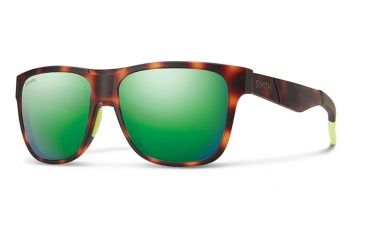 Image of Smith Optics Lowdown Sunglasses, Matte Tortoise Neon Frame, Sun Green Mirror Lens, LDCMGMMTN