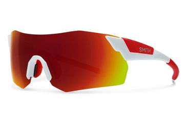 Image of Smith Optics Pivlock Arena Max Sunglasses, White Frame, Red Lens, ANMCMDMWT