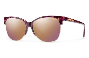 Image of Smith Optics Rebel Sunglasses, Flecked Mulberry Tortoise Frame, Rose Gold Mirror Lens, BLPCRGMFMT