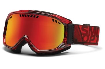 Image of Smith Optics Scope Goggles - Black/Red Dark Sky Frame, Red Sol X Mirror Lenses SC3DXDDS12