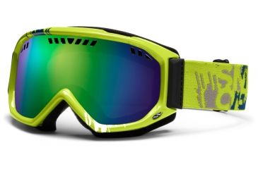 Image of Smith Optics Scope Goggles - Lime Mission Frame, Green Sol X Mirror Lenses SC3NXLM12