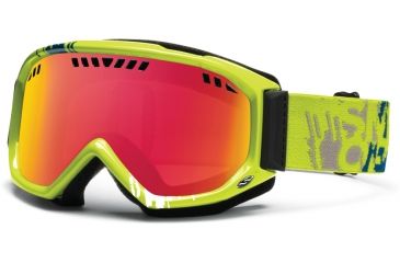 Image of Smith Optics Scope Goggles - Lime Mission Frame, Red Sensor Mirror Lenses SC3RZLM12