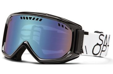 Image of Smith Optics Scope Snow Goggles - Black/White Data Frame w/ Blue Sensor Lens SC3ZBA13