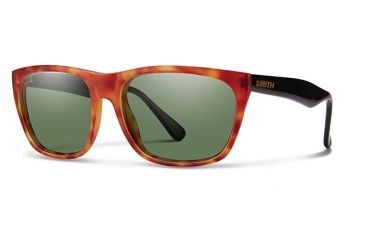 Image of Smith Optics Tioga Sunglasses, Matte Honey Tort/Black Frame, Polarized Gray Green Lens, Polarized, TOCPGNMHT