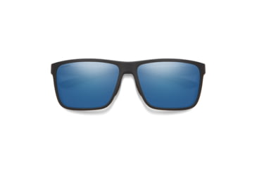 Image of Smith Riptide Sunglasses, Matte Black Frame, ChromaPop Glass Polarized Blue Mirror Lens, 20368212461QG