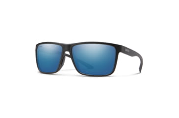 Image of Smith Riptide Sunglasses, Matte Black Frame, ChromaPop Glass Polarized Blue Mirror Lens, 20368212461QG