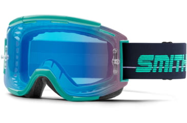 Image of Smith Squad MTB Goggle, ChromaPop Contrast Rose Flash Lens, Jade/Indigo, M0084101O990N