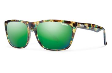 Image of Smith Tioga Sunglasses, Flecked Green Tortoise Frame, Green Sol-X Lens, TOPCGMFGT