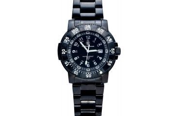 Image of Smith &amp; Wesson Commander Tritium H3 Watch - 45 mm, Black Stainless Steel SWW-357-BSS SWW-357-BSS