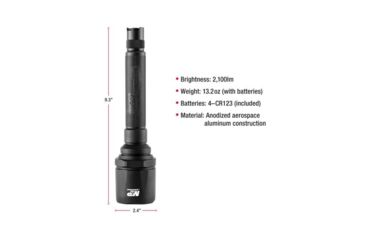 Image of Smith &amp; Wesson Delta Force FS-10 LED Flashlight, 2100 Lumens, 4X CR123, Black 110046