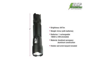 Image of Smith &amp; Wesson M&amp;P15 USB Rechargeable LED Flashlight, 800 Lumens, Black body/White LED 110221
