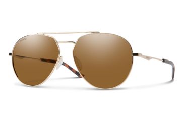 Image of Smith Westgate Sunglasses, Gold Frame, Chromapop Brown Lens, 201241J5G60L5