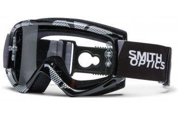 Image of Smith Optics Fuel v.1 Max Quick Strap MX Goggles - Black/Silver Static Frame w/ Clear Anti Fog Lens FQ1CFBKS13