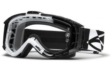Image of Smith Optics Intake Sweat X MX Goggles - White/Black Offset Frame w/ Clear Anti Fog Lens IX1CFWKO13
