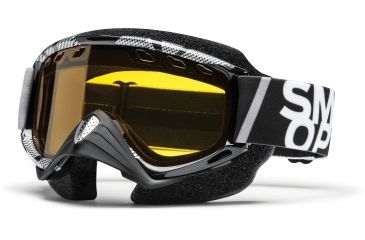 Image of Smith Optics Snow Fuel v.1 Max MX Goggles - Black/Silver Static Frame w/ Yellow Dual Airflow Anti-Fog Lens FVM3AKSSM12