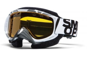 Image of Smith Optics Snow Fuel v.1 Max MX Goggles - White/Black Static Frame w/ Yellow Dual Airflow Anti-Fog Lens FVM3AWKSSM12