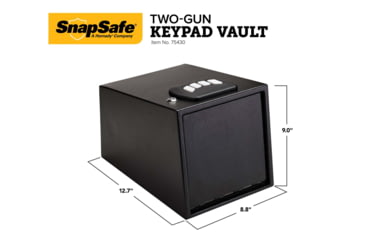 Image of Snapsafe, A Hornady Company Aux Keypad Vault 2 Gun Safe, Black, NSN N, 75430