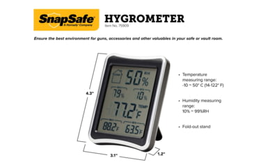 Image of Snapsafe, A Hornady Company Hygrometer, LCD display, AAA Battery, 75909