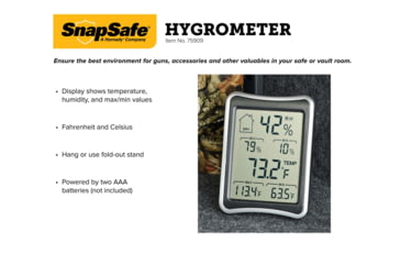 Image of Snapsafe, A Hornady Company Hygrometer, LCD display, AAA Battery, 75909