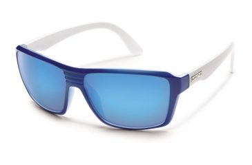 Image of Suncloud Polarized Optics Colfax Sunglasses - Blue White Frame and Blue Mirror Polarized Polycarbonate Lens S-CFPPUMBLW