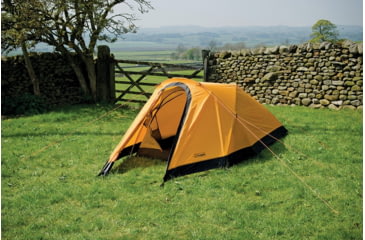 Image of SnugPak Journey Duo Tent, Pack 9 Lb, Low Profile Design, 75D 185T Ripstop Polyester, Sunburst Orange, 96002