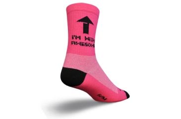 Image of Sockguy Awesome 6'' Crew Pink L/xl AWESOME L/XL