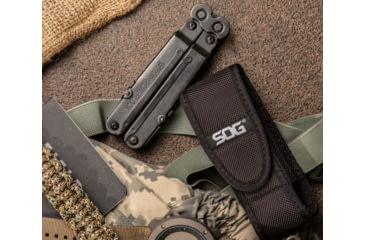 Image of SOG Specialty Knives &amp; Tools PowerLock EOD Multi-Tool w/ V-Cutter, Nylon Sheath, Black/Black, SOG-B63N-CP