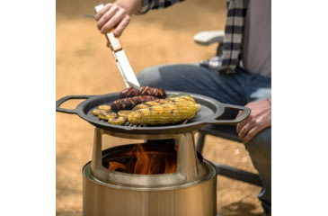 Image of Solo Stove Ranger Cast Iron Grill Cooking Bundle 2, Stainless Steel, Cast Iron Black, Medium, SSRAN-COOKING-BUNDLE