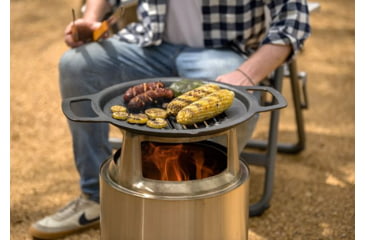 Image of Solo Stove Ranger Cast Iron Grill Cooking Bundle 2, Stainless Steel, Cast Iron Black, Medium, SSRAN-COOKING-BUNDLE