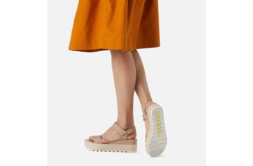 Image of Sorel Cameron Flatform Leather Sandals - Womens, Honest Beige, 10 US, 1943611-246-10