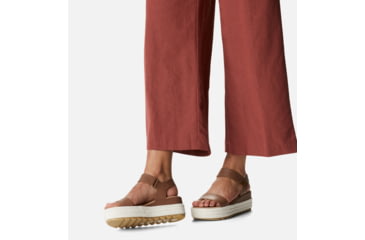 Image of Sorel Cameron Flatform Leather Sandals - Womens, Velvet Tan/Chalk, 9.5 US, 1999471-242-9.5