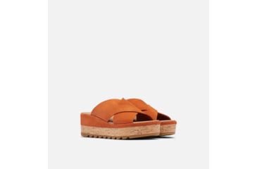Image of Sorel Cameron Flatform Mule Wedge Sandals Suede - Womens, Desert Sun/Gum 17, 7 US, 1999171-806-7