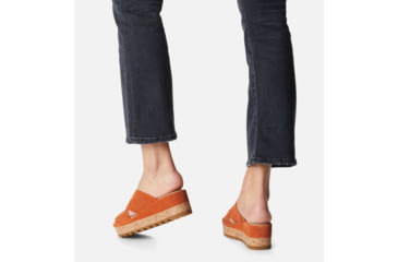 Image of Sorel Cameron Flatform Mule Wedge Sandals Suede - Womens, Desert Sun/Gum 17, 7 US, 1999171-806-7