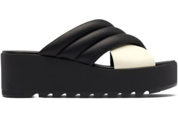 Image of Sorel Cameron Flatform Puff Mule Sandals - Womens, Black/Sea Salt, 7 US, 2030451-010-7