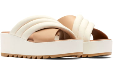 Image of Sorel Cameron Flatform Puff Mule Sandals - Womens, Chalk/Honest Beige, 8.5 US, 2030451-191-8.5