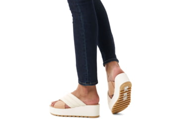 Image of Sorel Cameron Flatform Puff Mule Sandals - Womens, Chalk/Honest Beige, 8.5 US, 2030451-191-8.5